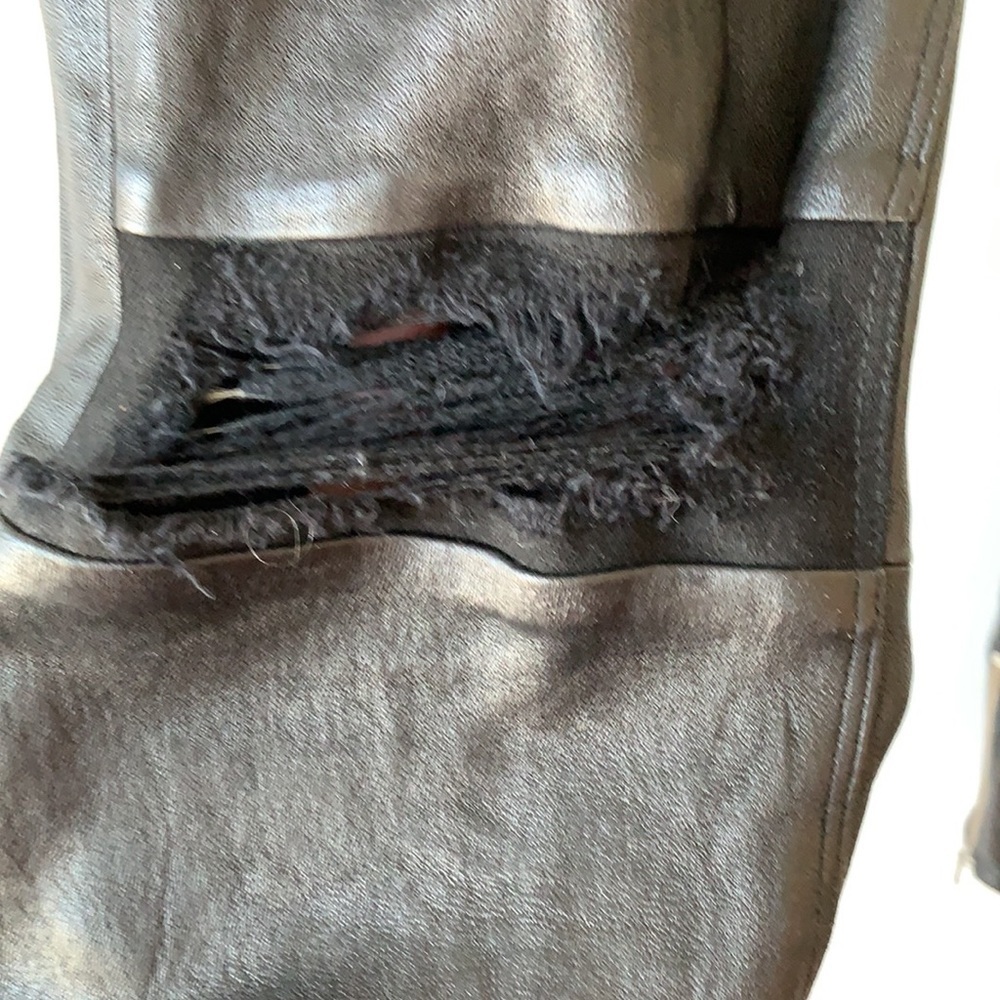 RtA Lambskin Leather Black Destroyed Knee Pants 27 - Picture 6 of 15